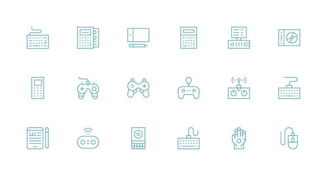 Minimal Line Icons from Input Device Set with 18 Vectors Versatile Icon Collection for Designers
