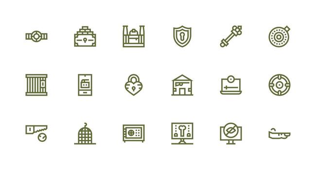 bloquear icono colección con 18 fuerte carrera línea diseños lleno icono biblioteca para ui diseñadores vector