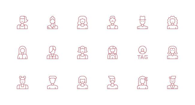 User Icon Icon Collection with 18 Minimal Line Designs Smart Icon Collection vector