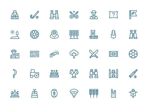35 Regular Clean Line Designs for Field Icons Web and App Icon Pack Collection vector