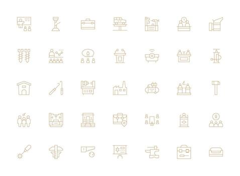 ligero línea estilo taller íconos con 35 vectores moderno icono conjunto
