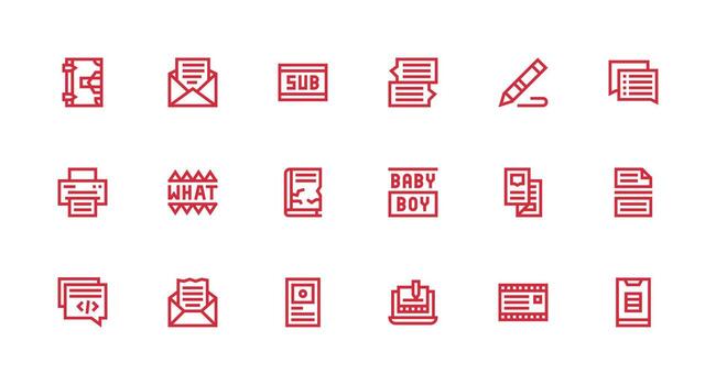 18 fuerte carrera línea íconos para texto gráficos ui icono conjunto vector