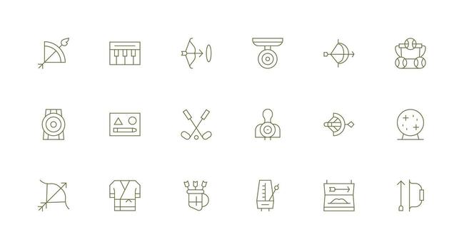 Practice Set with 18 Minimal Line Icons Responsive Icon Set for Flexible Layouts vector