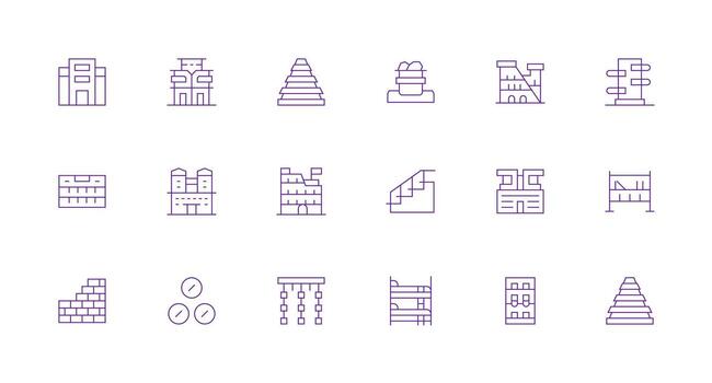 Minimal Line Icons from Multilevel Set with 18 Vectors Versatile Icon Collection for Designers