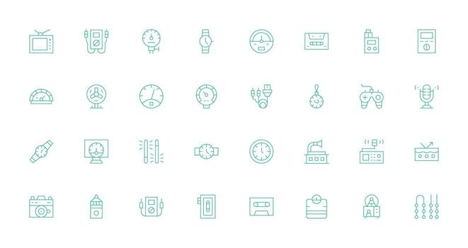 32 Delgado línea estilo íconos desde término análogo colección creativo icono conjunto vector