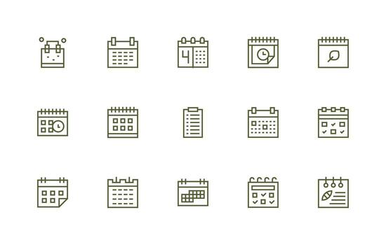Regular Line Icons from Yearly Set with 15 Vectors Web and App Icon Pack Collection