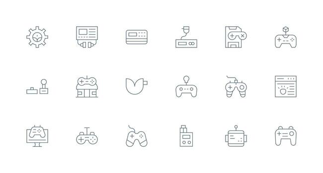 consola visual paquete conteniendo 18 mínimo línea íconos completamente editable icono conjunto para web vector
