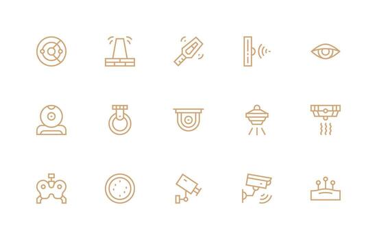 detección presentando 15 íconos en regular línea diseño versátil icono colección para diseñadores vector
