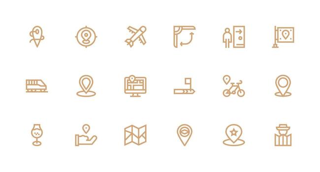 18 fuerte carrera línea vectores para ruta tema pulcramente diseñado íconos para web plataformas