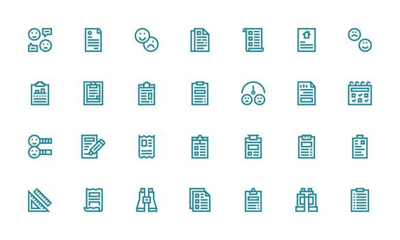 encuesta icono colección con 28 negrita línea diseños agudo íconos para presentaciones vector