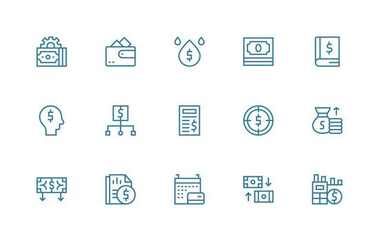 Regular Line Icons from Cashflow Set with 15 Vectors Multi-Style Icons for Creative Projects