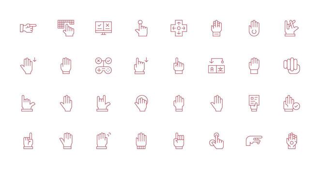 32 Thin Line Icons for Select Graphics Detailed Icon Collection for Design Systems vector
