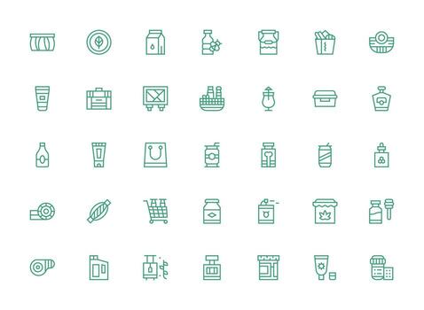 Packaging Icon Collection with 35 Regular Clean Line Designs Neatly Designed Icons for Web Platforms vector