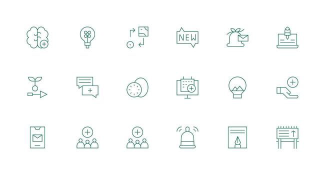 New Set with 18 Minimal Line Icons Icon Set vector
