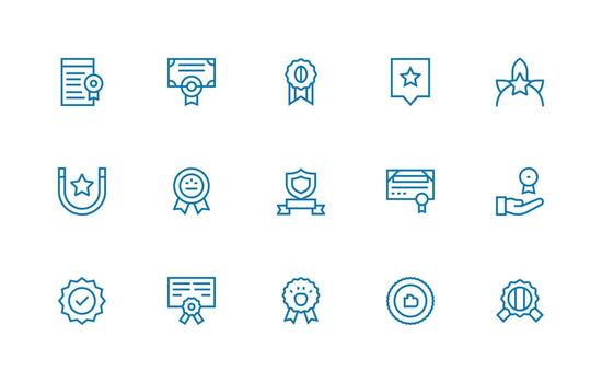 15 Icons for Endorsed in Regular Line Format Editable Icon Collection vector