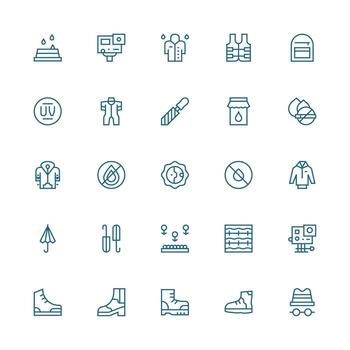 Medium Stroke Outline Icons from Waterproof Set with 25 Vectors Basic Icon Series