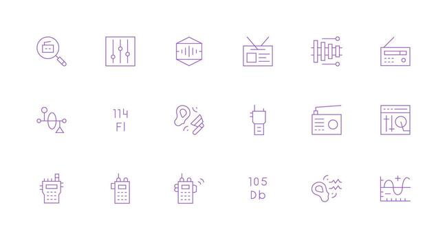 Minimal Line Style Frequency Icons with 18 Vectors High-Resolution Icons for Any Platform