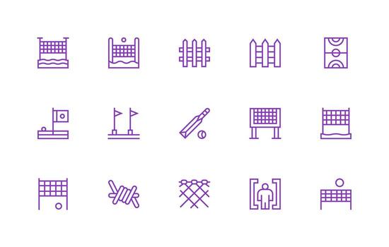 15 Regular Line Icons for Boundary Graphics Clean Icon Pack vector