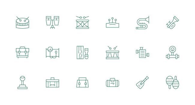 Minimal Line Icons from Instrumentation Set with 18 Vectors Fully Editable Icon Set for Web