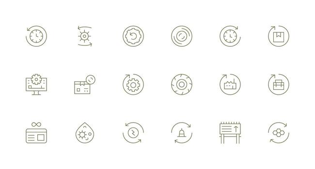 mínimo línea íconos desde actualizar conjunto con 18 vectores núcleo icono colección para diario Tareas