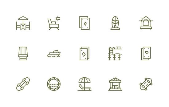 Deck Set with 15 Regular Line Icons Digital Product Icons for Fast Delivery vector
