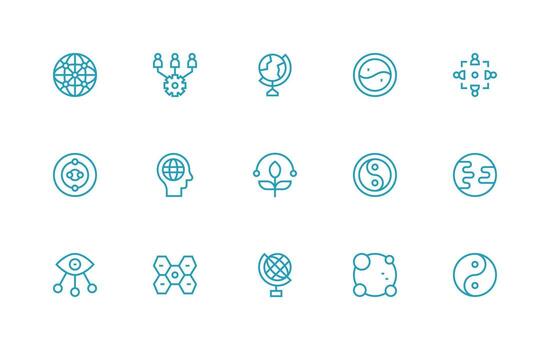 interconexión visual paquete conteniendo 15 regular línea íconos de confianza íconos para todas interfaces vector