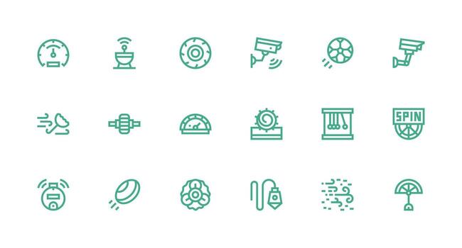 18 Strong Stroke Line Style Icons from Motion Collection Clear and Concise Icon Set Collection vector