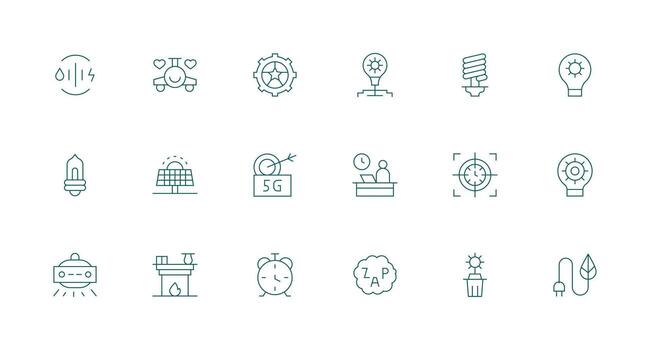 18 mínimo línea diseños para eficiente íconos compacto icono conjunto vector