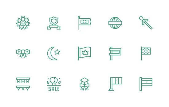 15 Icons for Banner in Regular Line Format Modern Line and Glyph Icon Series vector