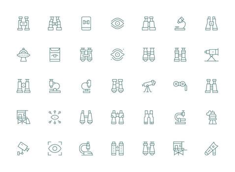 Light Line Icons from Observation Set with 35 Vectors General Use Icon Pack