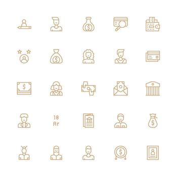 25 Medium Stroke Outline Designs for Account Icons Neatly Designed Icons for Web Platforms vector