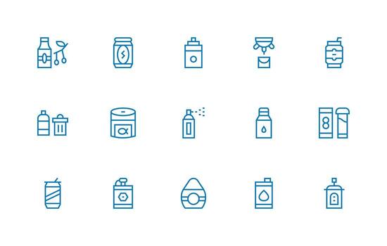 Can featuring 15 Icons in Regular Line Design Outline Icon Pack vector