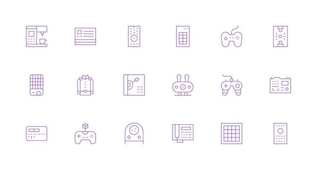Buttons featuring 18 Icons in Minimal Line Design All Device Compatible Icon Set vector