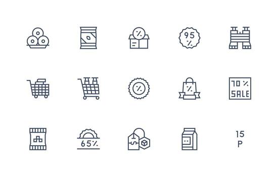 Wholesale Design Icons featuring 15 in Regular Line Style Simplified Icon Pack for Visual Tools vector
