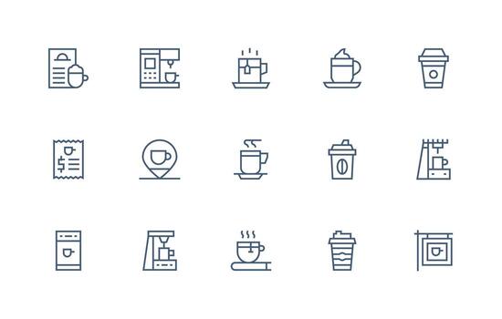 Regular Line Icons from Latte Set with 15 Vectors Light Icon Series