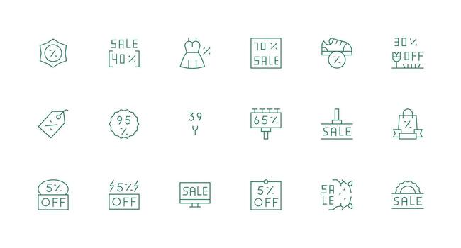 18 Minimal Line Vectors for Clearance Sale Theme Minimal Icon Set for Interface Projects