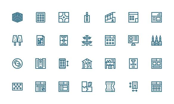 negrita línea estilo diseño íconos con 28 vectores ui icono conjunto