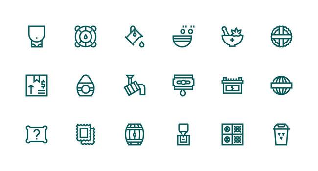 18 Strong Stroke Line Style Icons from Empty Collection Editable Icon Collection vector