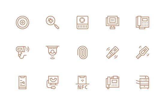 15 Regular Line Icons for Scanning Graphics Modern Icon Set vector