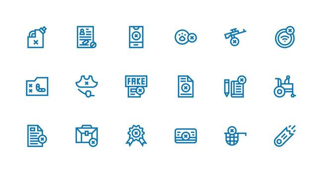 Strong Stroke Line Icons from Invalid Set with 18 Vectors Core Icon Collection for Daily Tasks