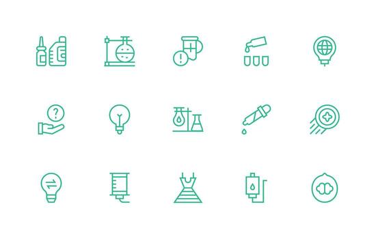 Regular Line Icons from Solution Set with 15 Vectors Web and App Icon Pack Collection