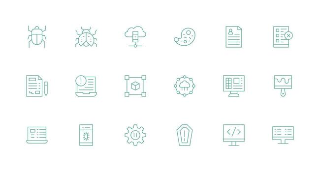 18 mínimo línea íconos para solicitud gráficos alta resolución íconos para ninguna plataforma vector