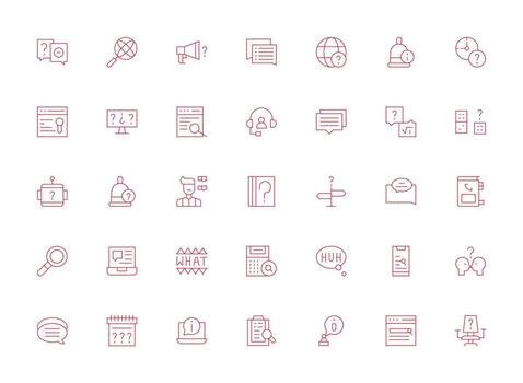 Light Line Icons from Query Set with 35 Vectors Neutral Style Icons for Any Project
