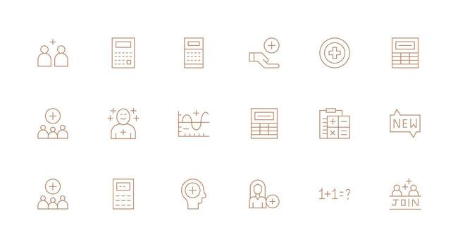 adición visual paquete conteniendo 18 mínimo línea íconos mínimo icono paquete vector