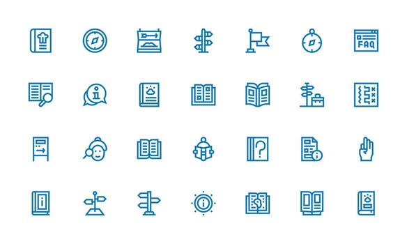 Guide Design Icons featuring 28 in Bold Line Style Neatly Designed Icons for Web Platforms vector