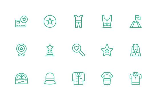 15 Regular Line Vectors for Top Theme Web Icon Collection