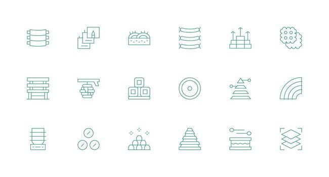 18 Icons for Layers in Minimal Line Format Essential Icons for Rapid UI Building vector