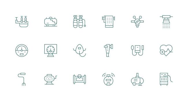 Minimal Line Style Pressure Icons with 18 Vectors Customizable Icon Series for Mobile Screens