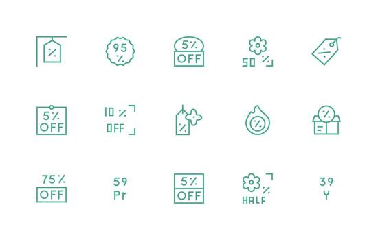 reducción conjunto con 15 regular línea íconos esencial icono conjunto para equipos vector