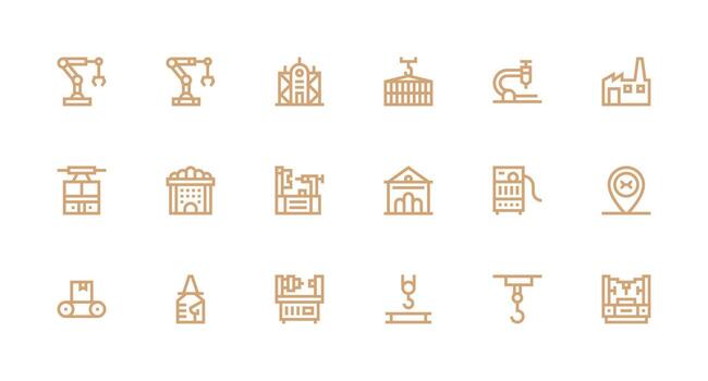 18 fuerte carrera línea íconos para fábrica gráficos escalable íconos para todas temas vector